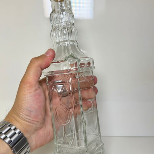 Glass decorative bottle for drinks or liqueur