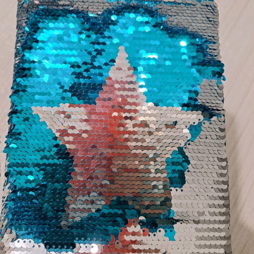 Children's notebook ruled with color-changing sequins new