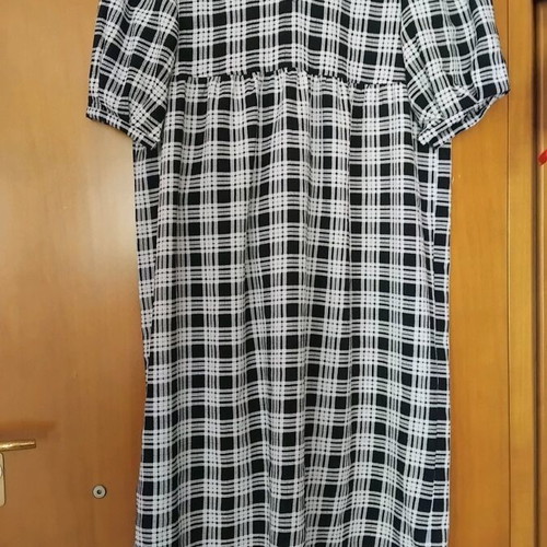 Checked long dress H&M like new, black and white, size L