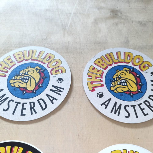 The Bulldog Amsterdam sticker set 10 pieces and 2 coasters new
