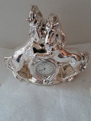 Italian silver-plated clock new