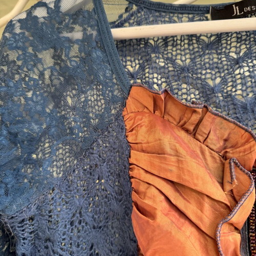 JL Design Y2K top used, blue with corset front