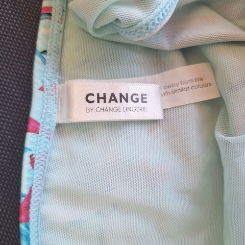 Change floral bikini bottom medium size 38 used, turquoise multicolor