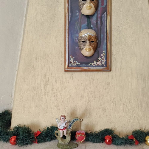Christmas decoration set used, includes candle basket 17cm