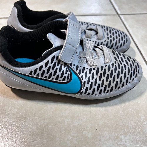 Nike football sports shoes used, size 31.5, gray and blue
