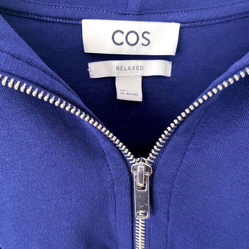Cotton hoodie sweatshirt COS like new, indigo blue, size L
