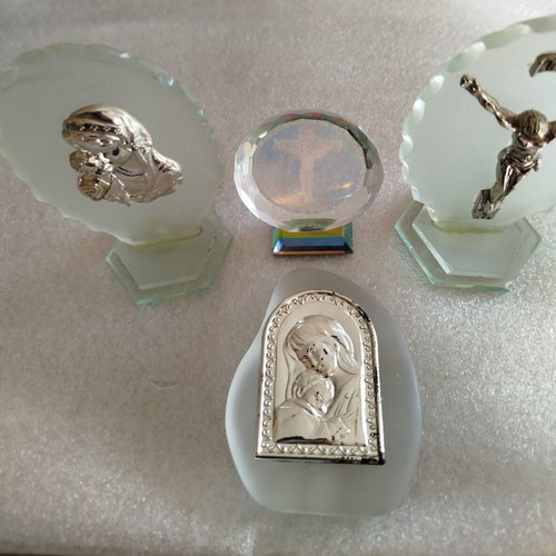 Glass decorative images used, set of four