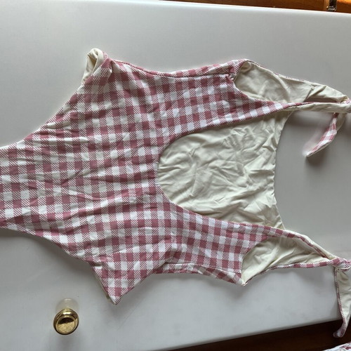 Manebi Gingham Pink and White Swimsuit Size XS Like New