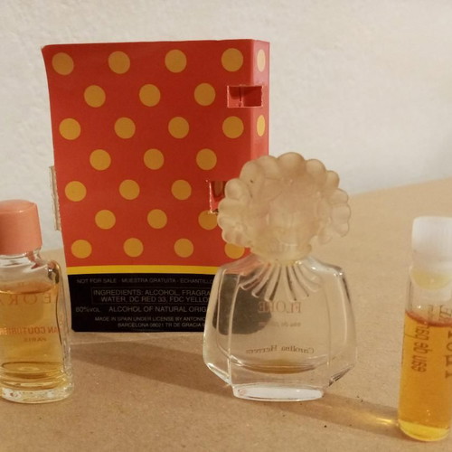 Flore and Keora collectible miniature perfumes used, set of 3