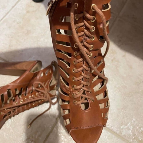 Exe brown platform shoes used, high heels, size 38