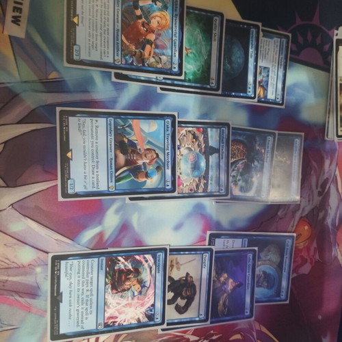 Magic the Gathering Commander deck Tidus, Yuna's Guardian with Final Fantasy card sleeves