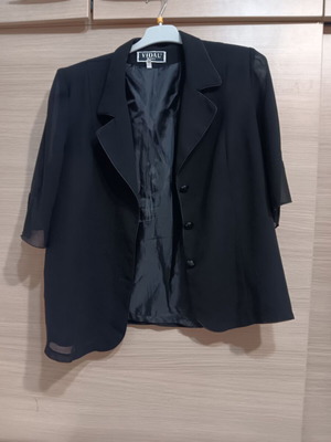 Vidal women's jacket black like new with transparent sleeves