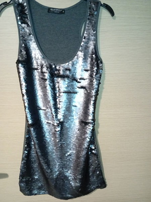 Mini dress Rinascimento like new, grey with sequins