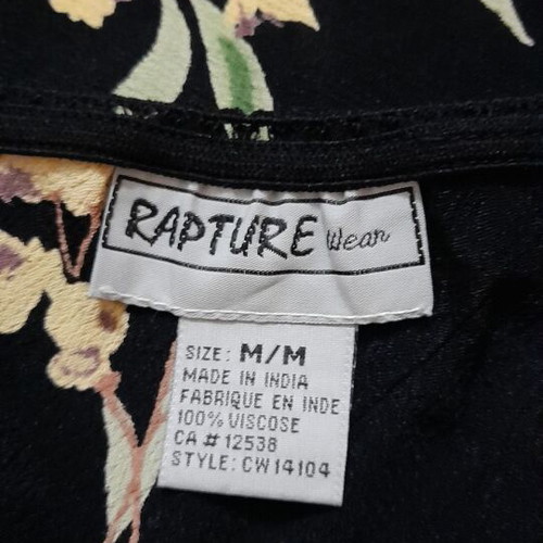 Rapture Wear vintage γυναικείο σετ δύο τεμαχίων, μαύρο με floral