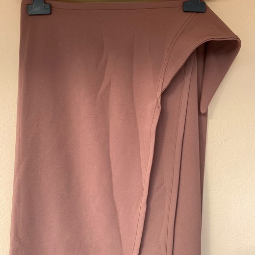 Brown skirt new with side tie, high waist, L/XL