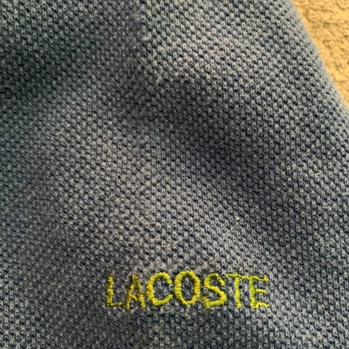 Lacoste polo shirt medium blue, made in France, 90s
