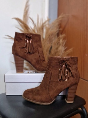 Women's ankle boots used, brown, size 38, lightly worn