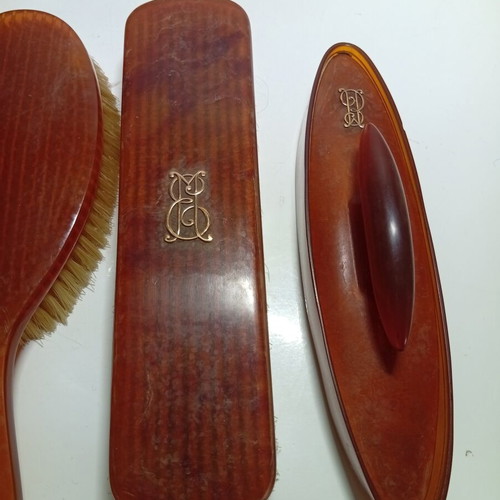 Antique 12-Piece Grooming Set 1920s-1930s with 9K Gold Monogram