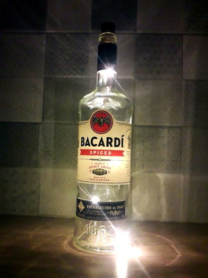 Φωτιστικό από μπουκάλι Bacardi με led καινούργιο