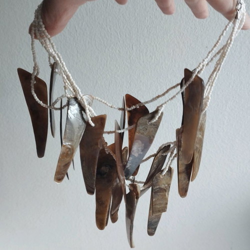 Handmade women's necklace with shell