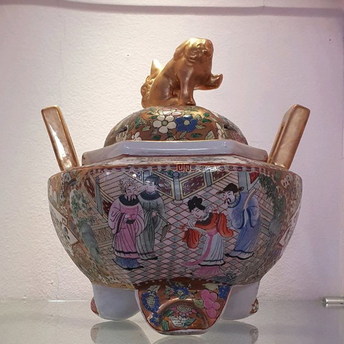 Satsuma piece used, Chinese porcelain