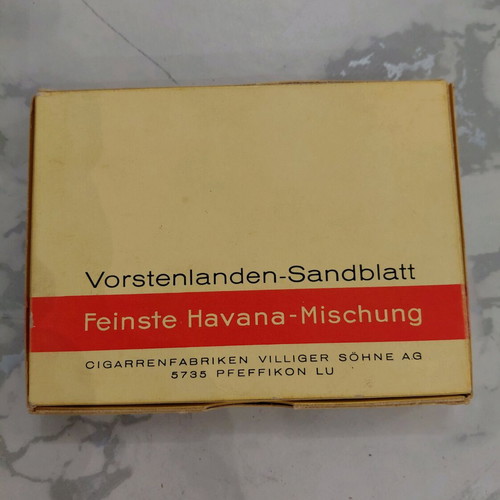 Vintage Villiger Export paper cigar box used from the 1970s