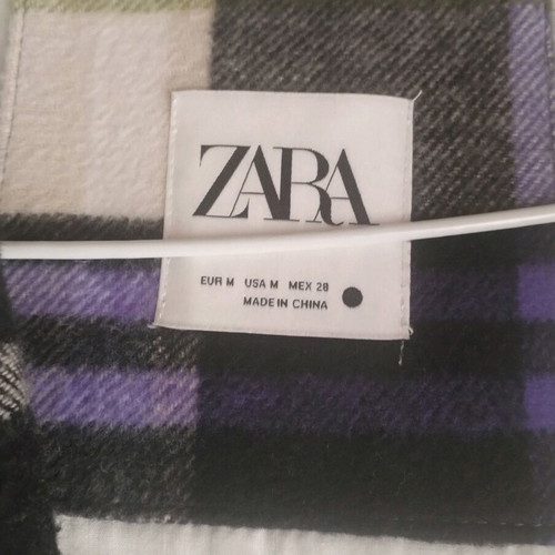 Zara checked coat light like new with detachable hood