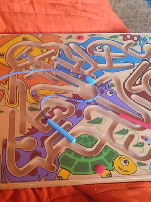 Wooden labyrinth game with magnets Educo used
