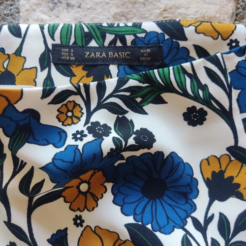 H&M top and Zara midi skirt like new, sizes S and 38