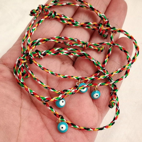 Gourakia bracelets set of 5 with blue eye new