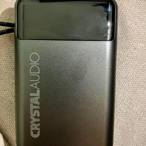 Crystal Audio Power Bank 20000mAh with USB-C and Lightning Cables, Digital Display