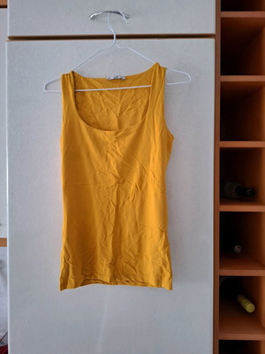 Zara sleeveless mustard top used, size S, yellow and orange