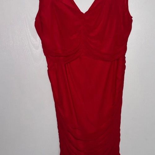 Red elastic dress with tulle one size like new