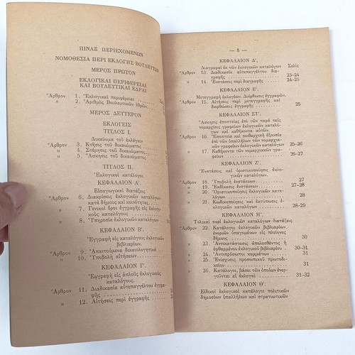 Nomothesia Peri Eklogis Voulefton 1963 used edition