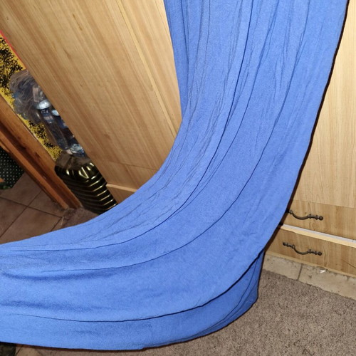 Long blue dress used, size L with small stain