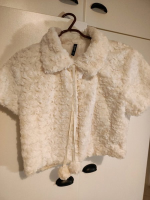 Pink Woman bolero fur like new, beige, size L