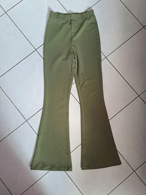 Flared pants new, elastic, green, sizes XS-S
