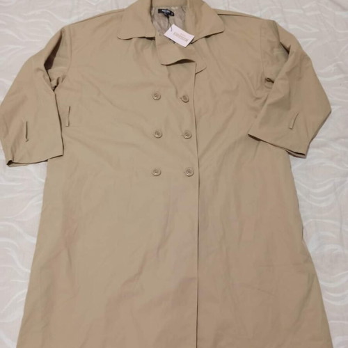Oversized beige gabardine coat new, size XL, Missguided