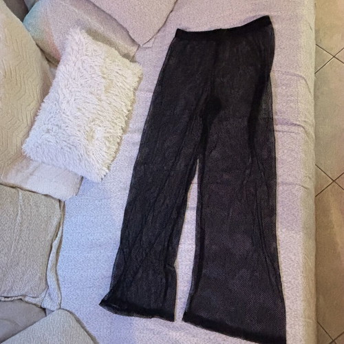 Sinsay black beach mesh pants, semi-transparent, size L