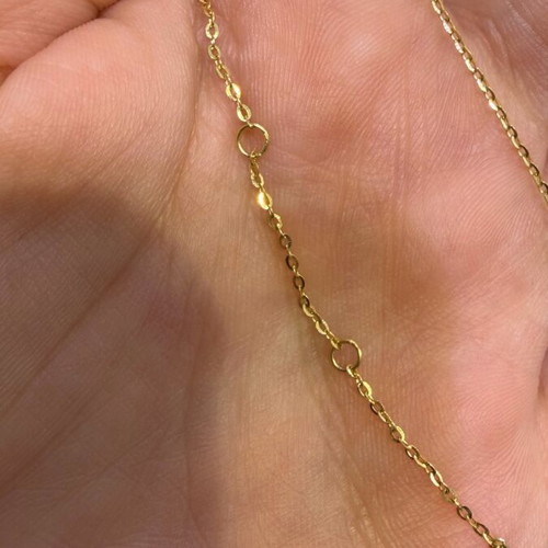 Silver gold-plated cross with chain and zircon, new