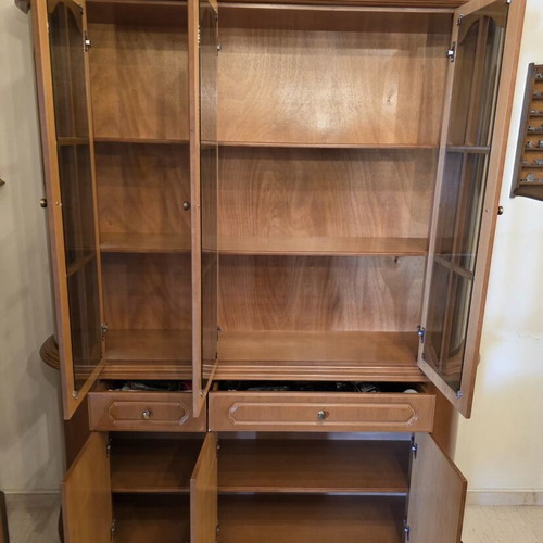 Cherry wood showcase like new, two pieces