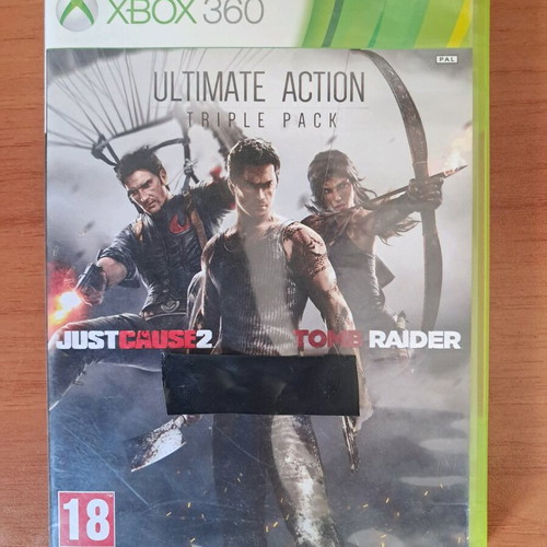Double Game Pack Xbox 360 used with Just Cause 2 and Tomb Raider