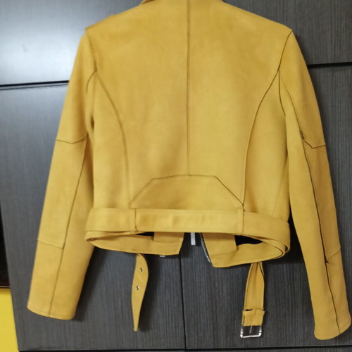 Clock House women's leather jacket like new, yellow, size L