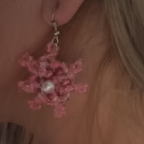 Handmade earrings like new, pink pair