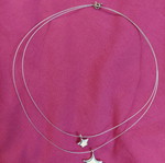 Necklace with stars like new, double, white and silver