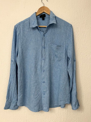 Magaschoni linen blend shirt, light blue, size M