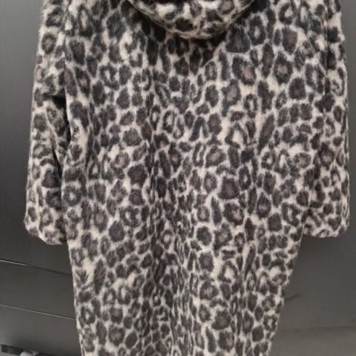 BSB Animal Print Wool Coat like new, beige and brown