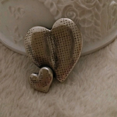 Handmade large silver 925 heart brooch/pendant new