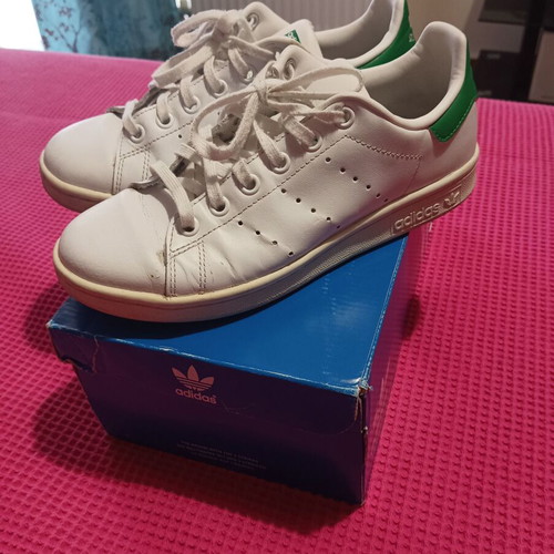 Adidas Stan Smith sneakers used, white, kids size 36