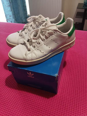 Adidas Stan Smith sneakers used, white, kids size 36